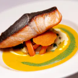 Karpfenfilet auf Safransoße